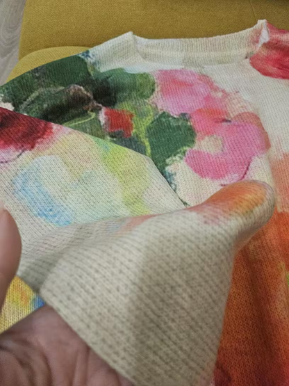 Lightweight Floral Tie-Dye Sweater