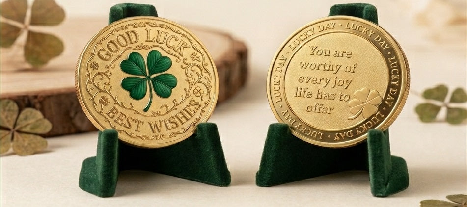 Free Four-Leaf Clover Lucky Coin – Good Luck Gift