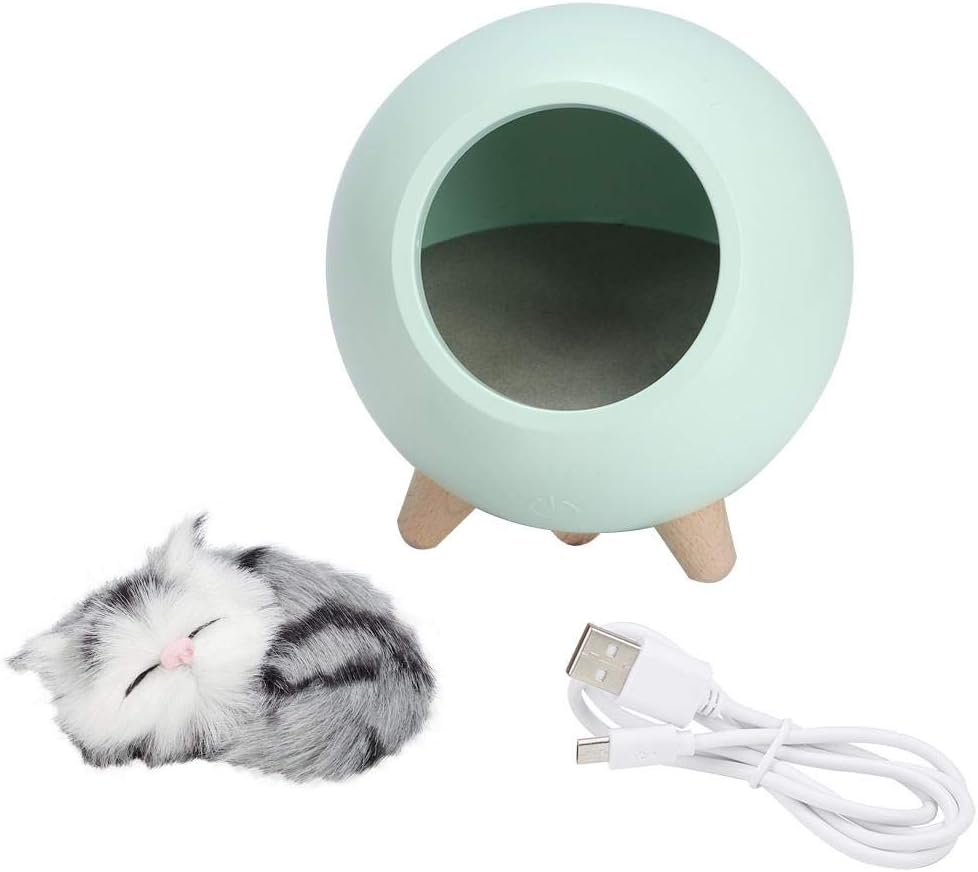 Cute cat house night light – sleeping kitty bedroom or desk decor