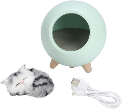 Cute cat house night light – sleeping kitty bedroom or desk decor