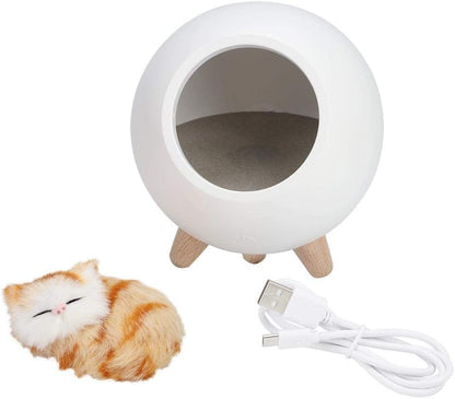 Cute cat house night light – sleeping kitty bedroom or desk decor