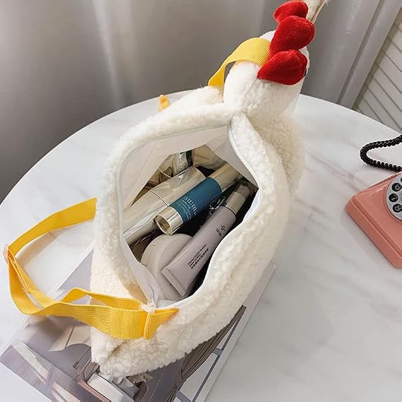 Plush chicken bag – fun quirky statement piece for everyday or special occasions