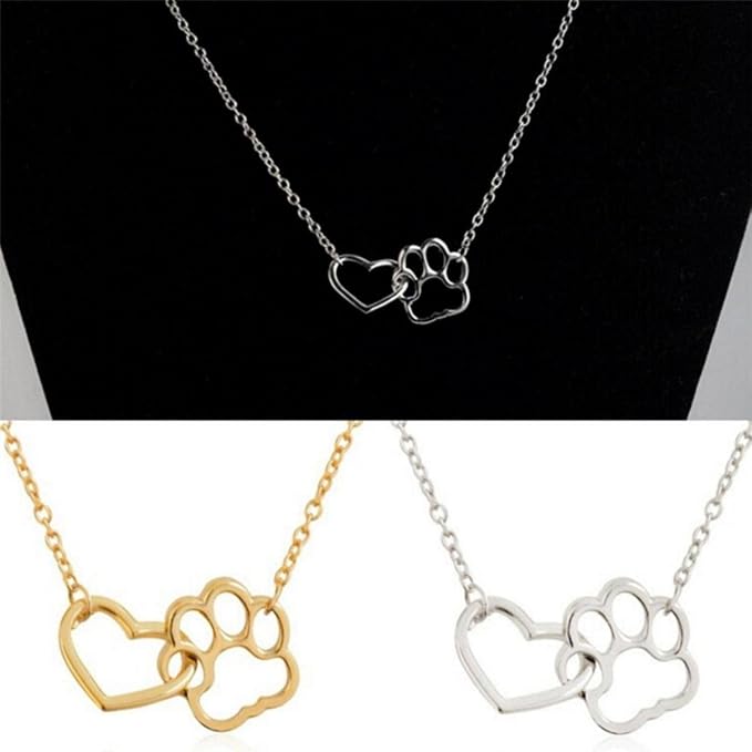Dog claw peach heart necklace – elegant jewelry for dog moms