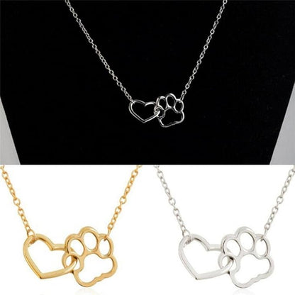 Dog claw peach heart necklace – elegant jewelry for dog moms