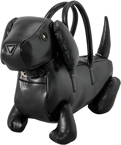 Dachshund shoulder bag in premium PU leather – cute dog lover statement bag