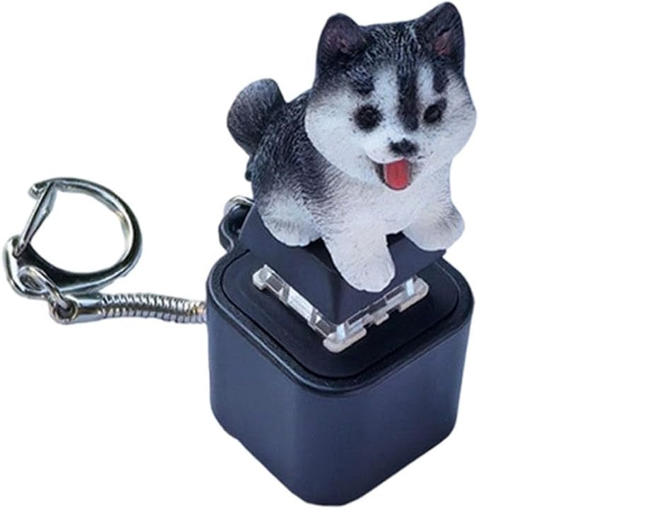 Luminous barking dog fidget keychain – stress relief USB-C rechargeable toy
