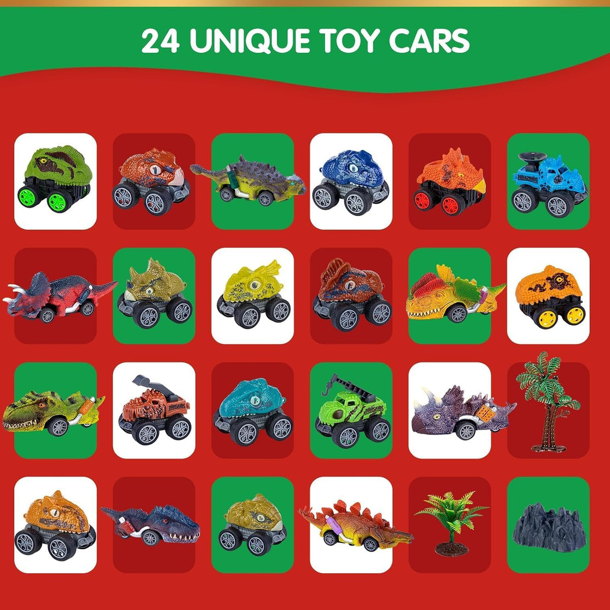 Calendrier de l'Avent Voiture Dinosaure + Carte Cadeau & Bracelet GRATUITS