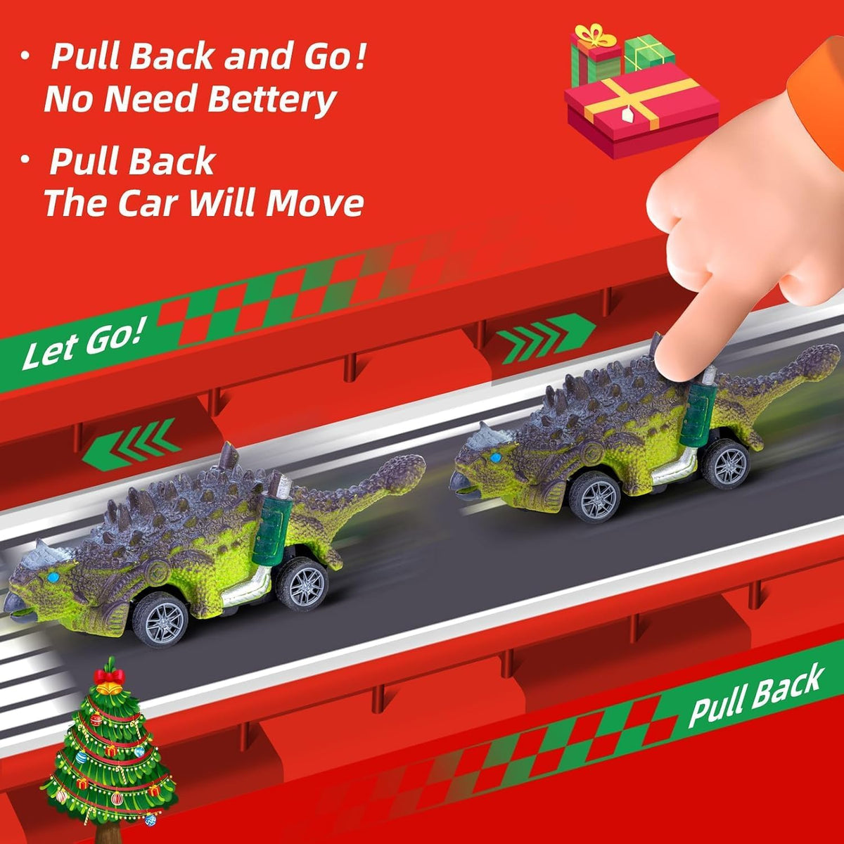 Calendrier de l'Avent Voiture Dinosaure + Carte Cadeau & Bracelet GRATUITS