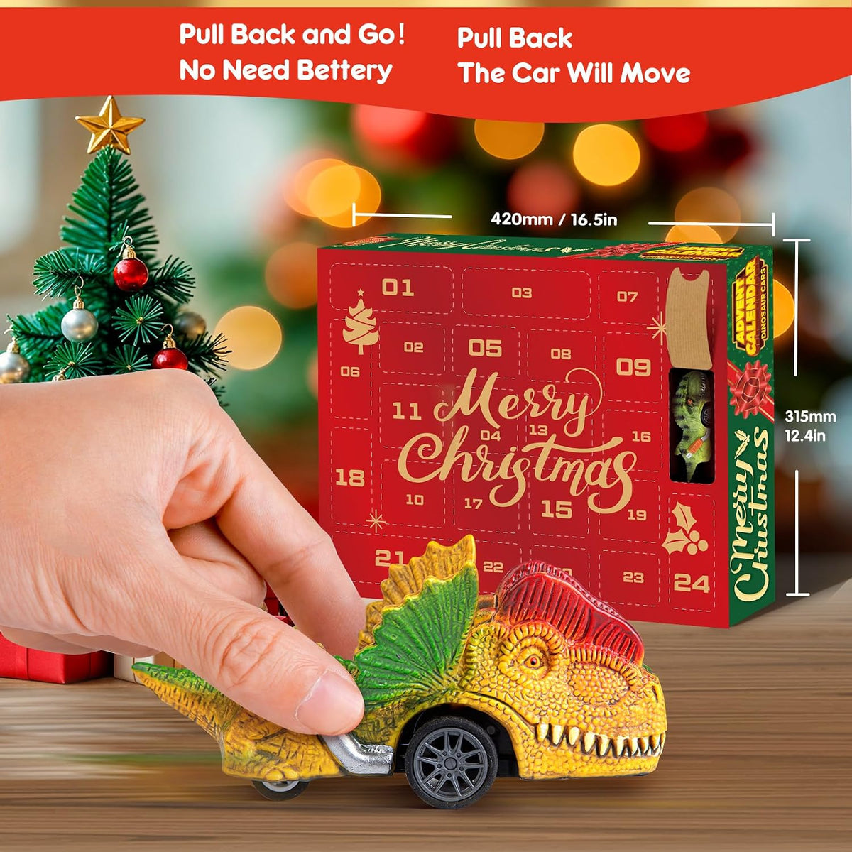 Calendrier de l'Avent Voiture Dinosaure + Carte Cadeau & Bracelet GRATUITS