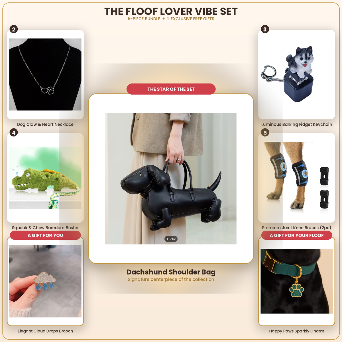 Floof Lover Vibe Set – 7-piece dog parent gift bundle for you and your dog