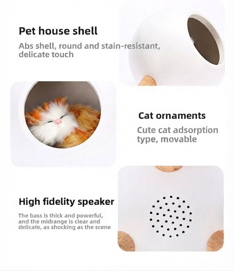 Cute cat house night light – sleeping kitty bedroom or desk decor