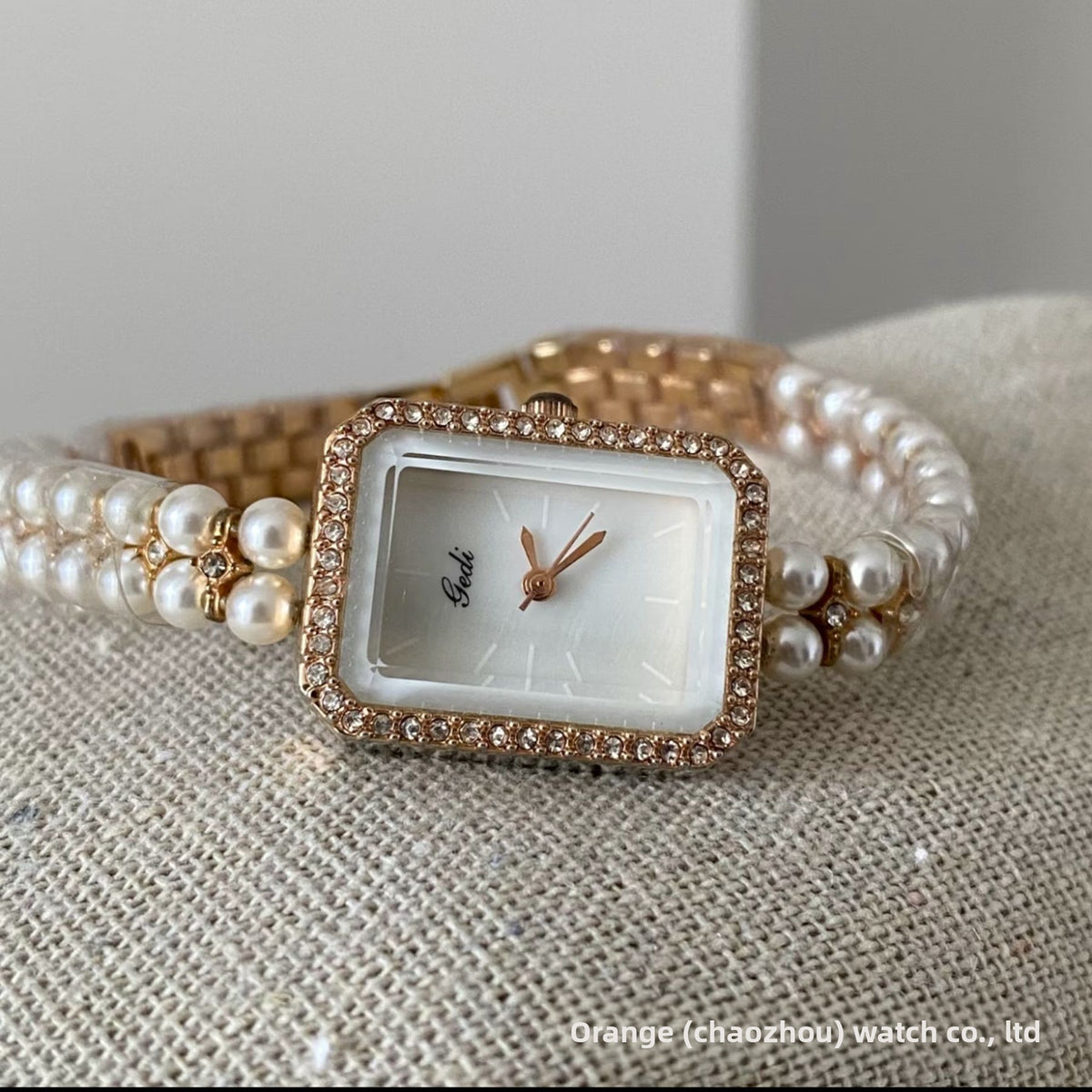 Pearl beaded watch – elegant egg-inspired aesthetic accessory