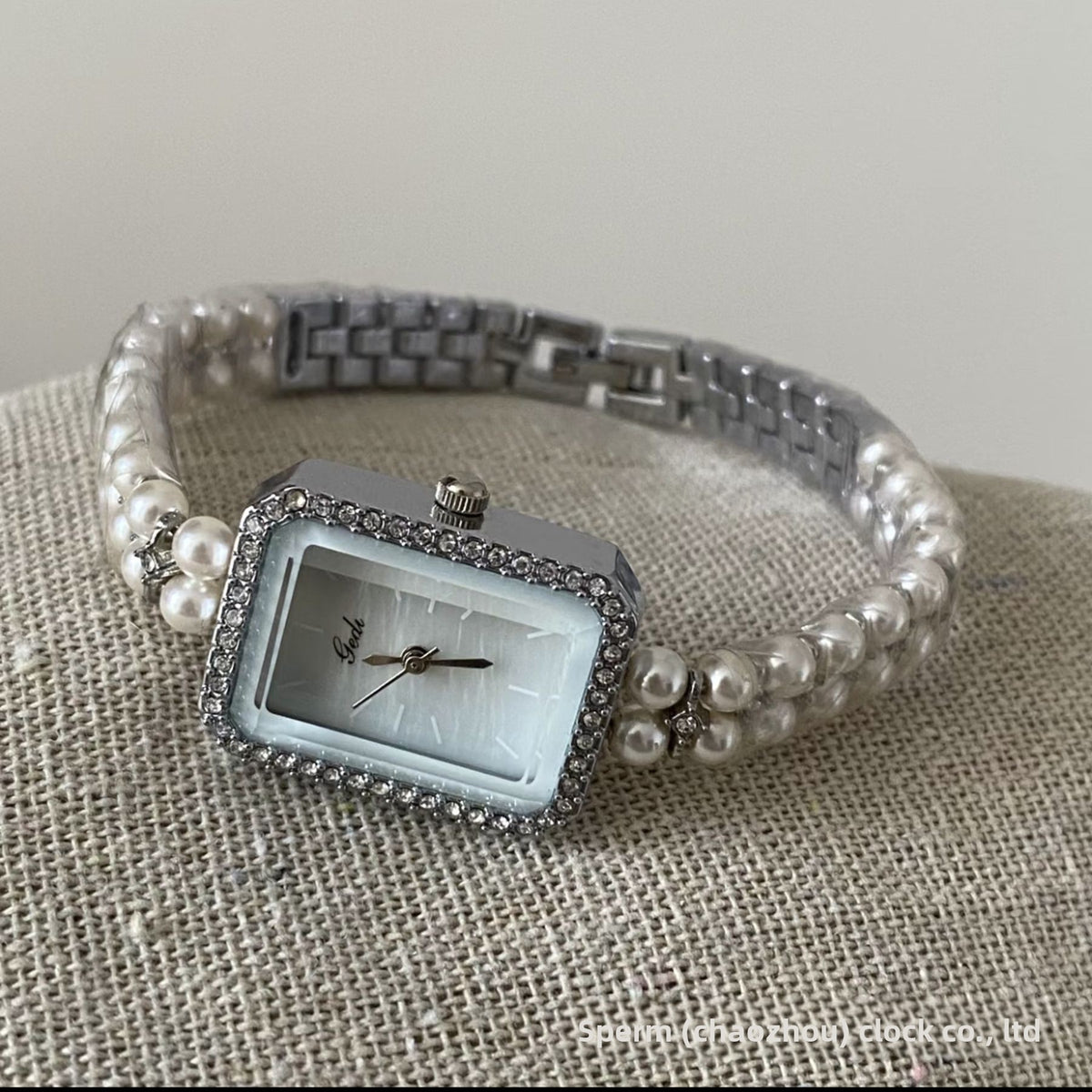 Pearl beaded watch – elegant egg-inspired aesthetic accessory
