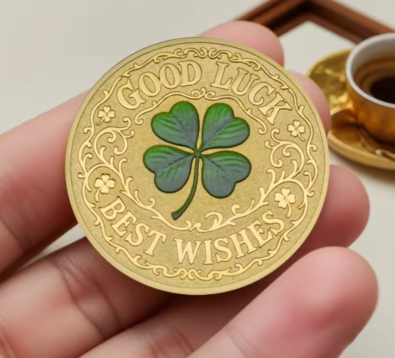Free gift – four-leaf clover lucky coin