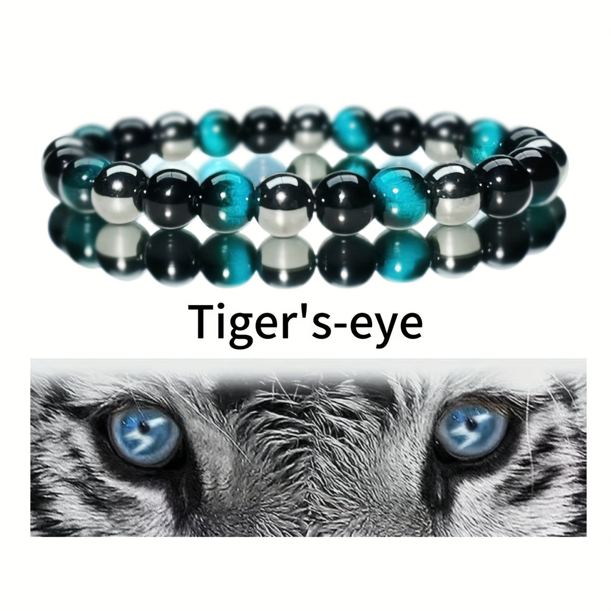 Aqua Blue Tiger's Eye Bracelet – Lucky Charm Gift Set