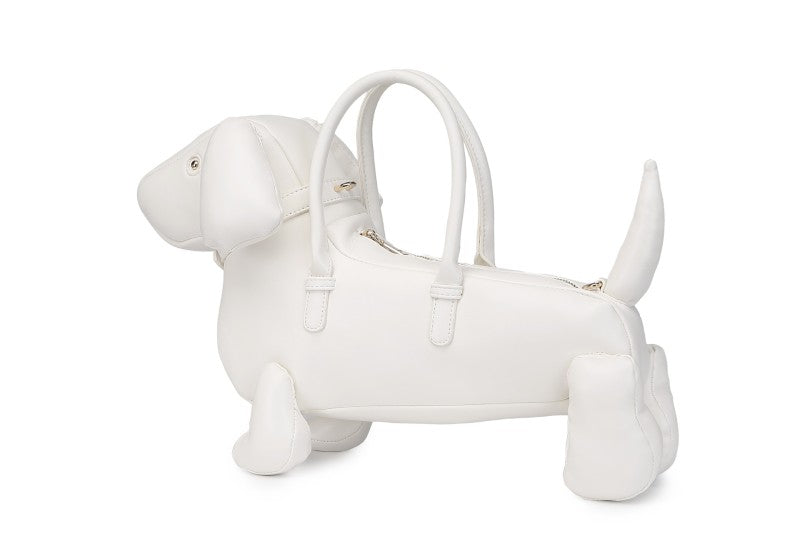 Dachshund shoulder bag in premium PU leather – cute dog lover statement bag