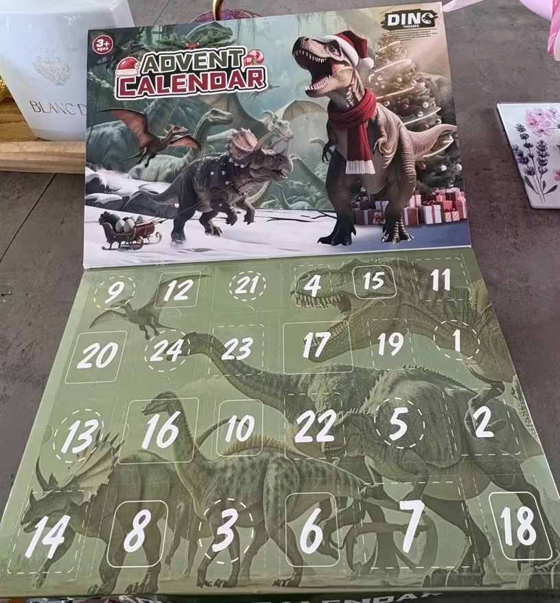 Calendrier de l'Avent de Noël Dinosaure + Carte Cadeau & Bracelet GRATUITS