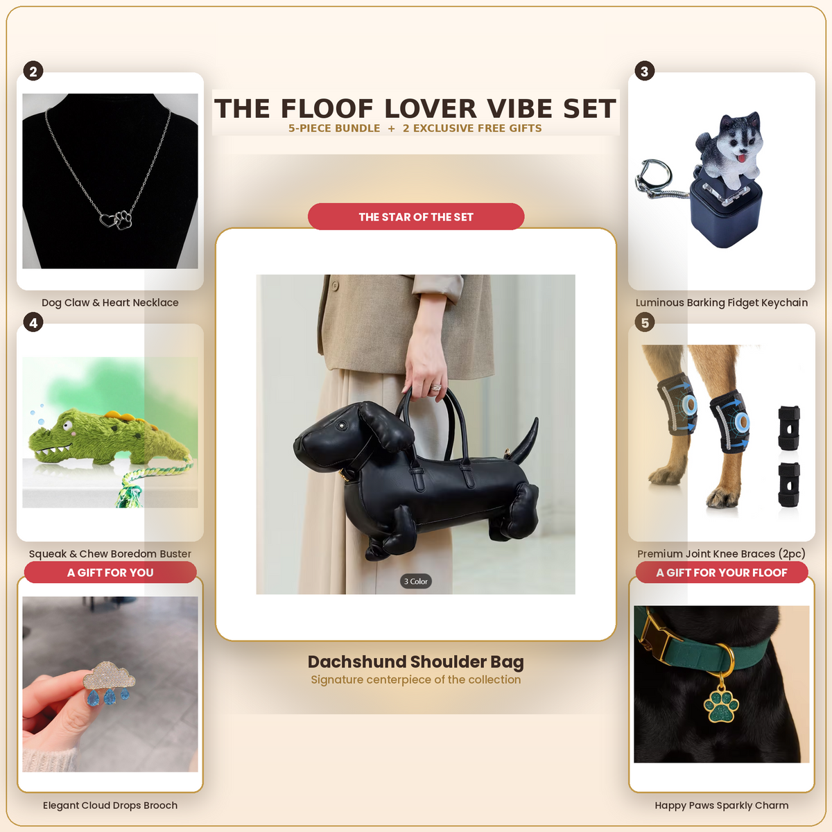 Floof Lover Vibe Set – 7-piece dog parent gift bundle for you and your dog