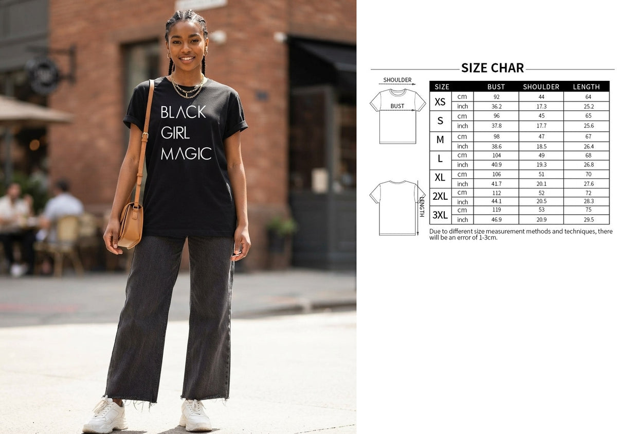 Black Magic Girl T-shirt – soft breathable cotton statement tee for women