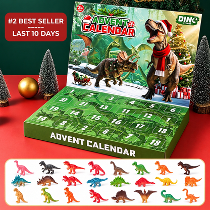 Calendrier de l'Avent de Noël Dinosaure + Carte Cadeau & Bracelet GRATUITS