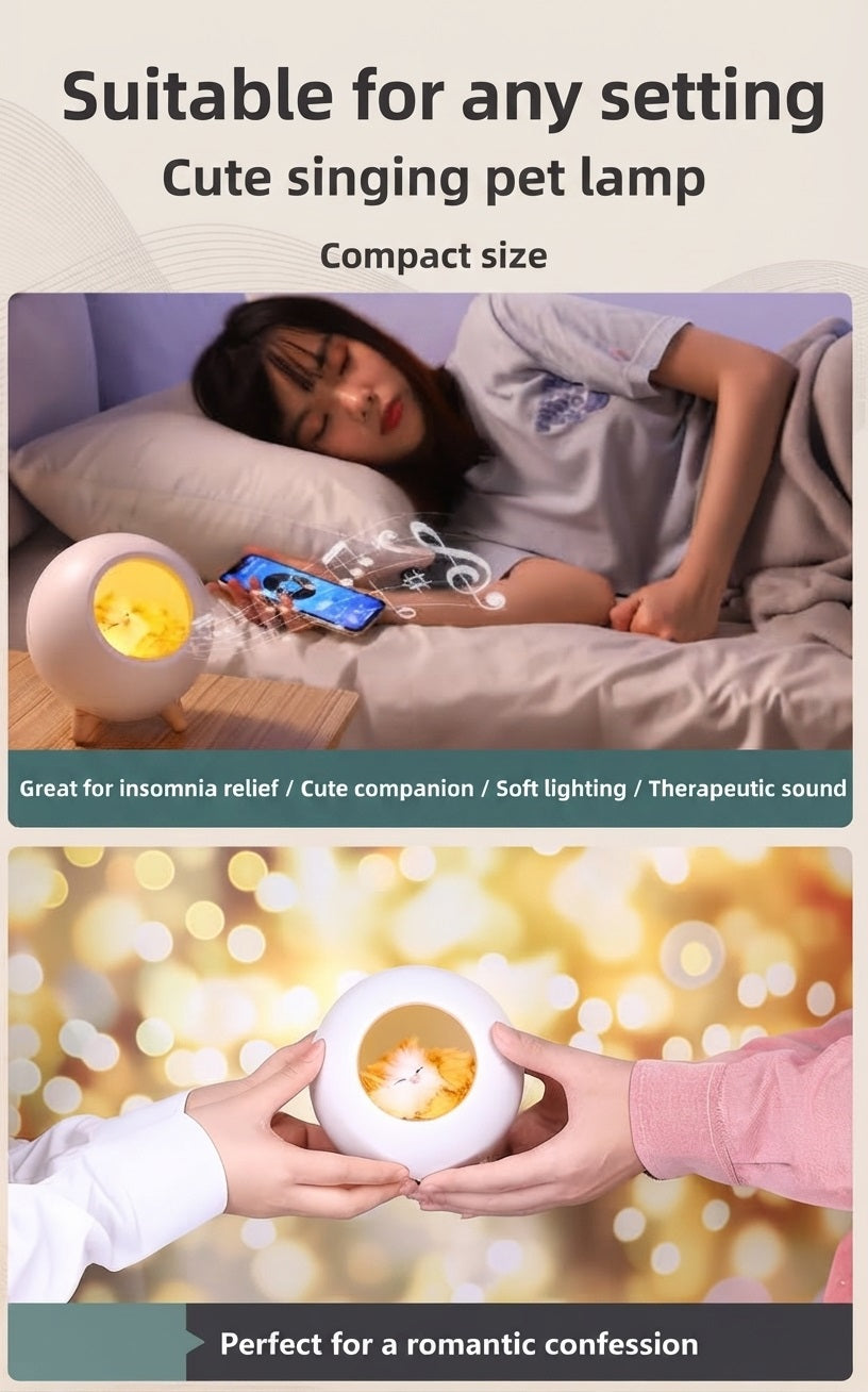 Cute cat house night light – sleeping kitty bedroom or desk decor