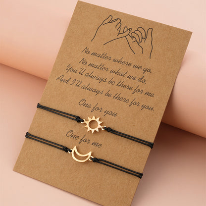 Sun moon bracelet set – you're my sun I'm your moon, best friend matching jewelry