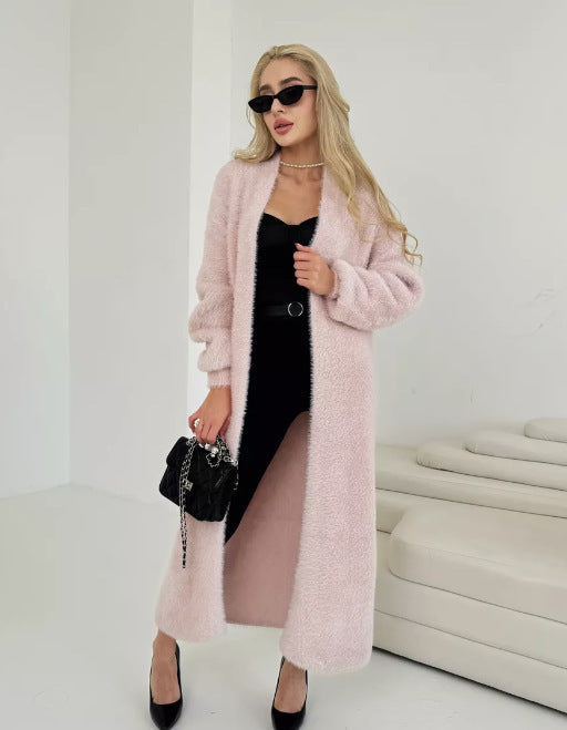 Fluffy Longline Open-Front Cardigan | One Size