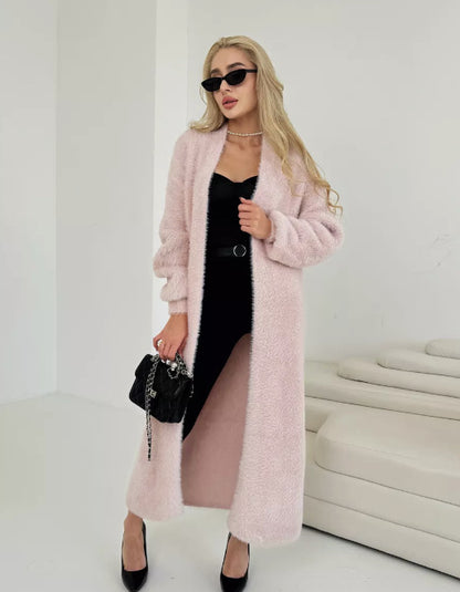 Fluffy Longline Open-Front Cardigan | One Size