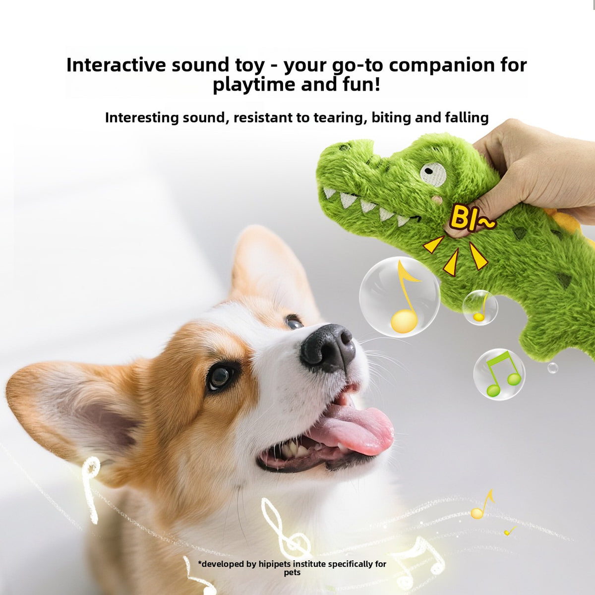 Squeak and chew crocodile boredom buster toy for dogs