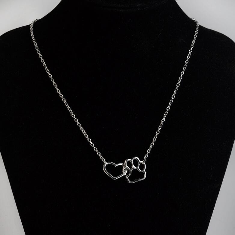 Dog claw peach heart necklace – elegant jewelry for dog moms
