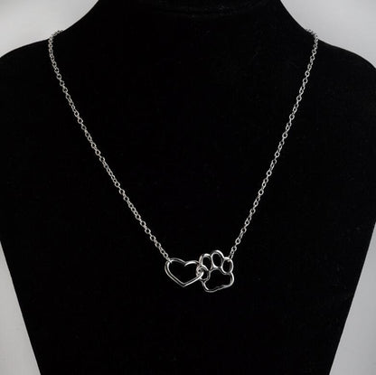 Dog claw peach heart necklace – elegant jewelry for dog moms