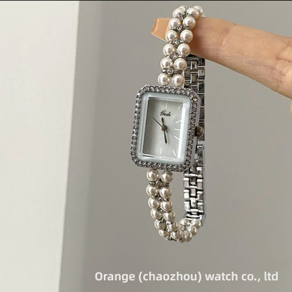 Pearl beaded watch – elegant egg-inspired aesthetic accessory