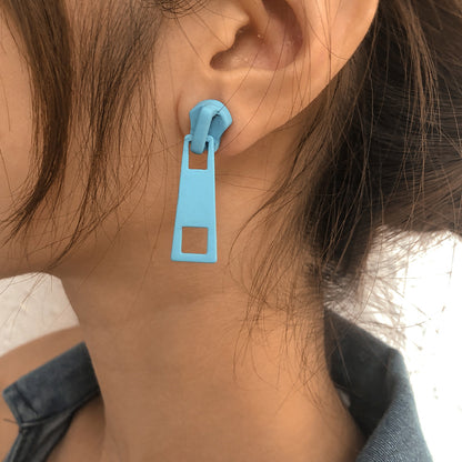 Cute zipper earrings in multiple colors – unique statement earrings for women