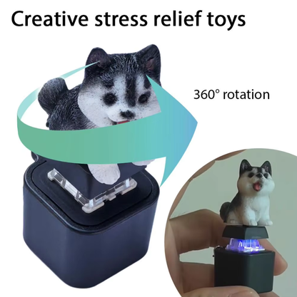 Luminous barking dog fidget keychain – stress relief USB-C rechargeable toy